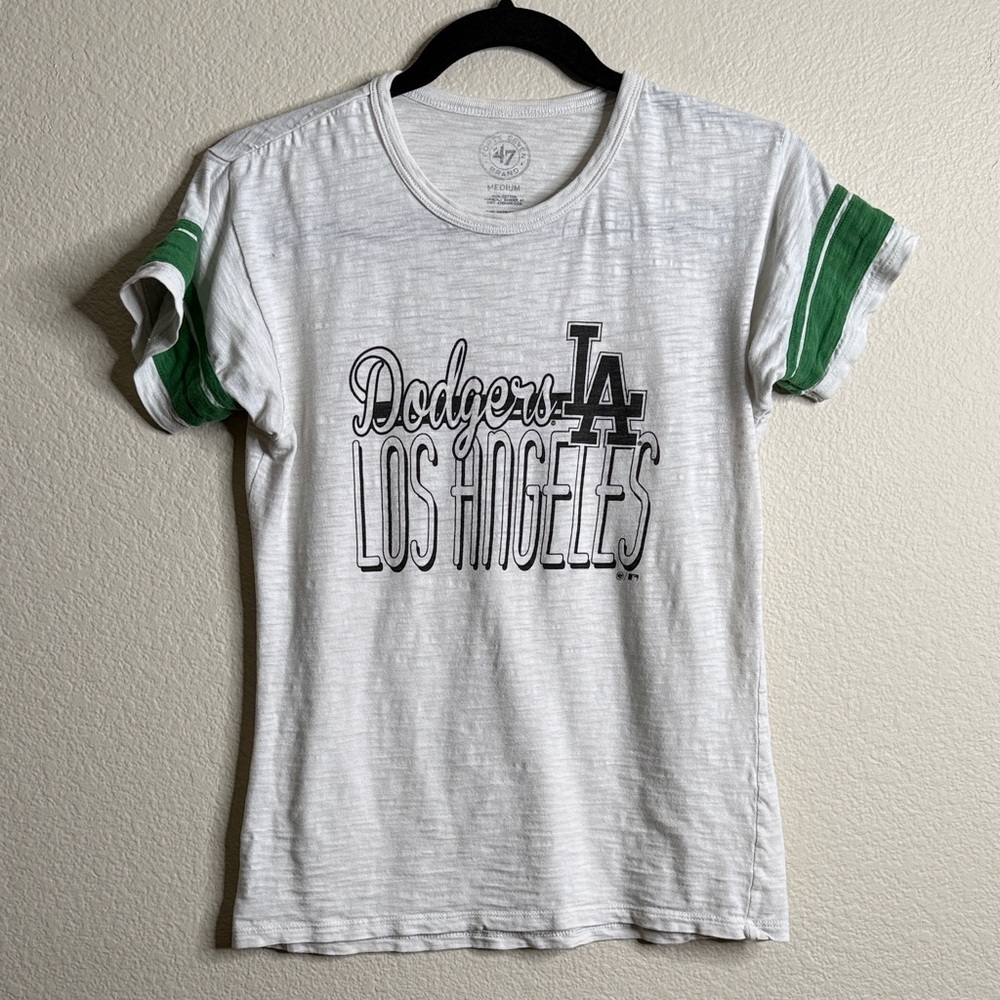 Dodgers ‘47 Brand ringer t-shirt green white medium runs small